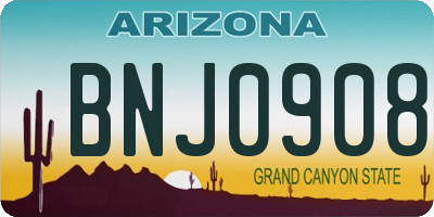 AZ license plate BNJ0908