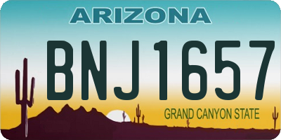 AZ license plate BNJ1657