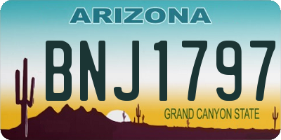 AZ license plate BNJ1797