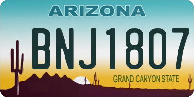 AZ license plate BNJ1807