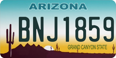 AZ license plate BNJ1859