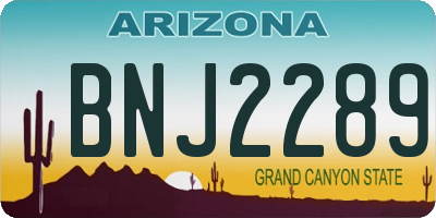 AZ license plate BNJ2289