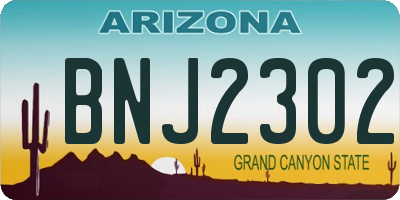 AZ license plate BNJ2302