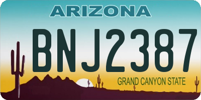 AZ license plate BNJ2387