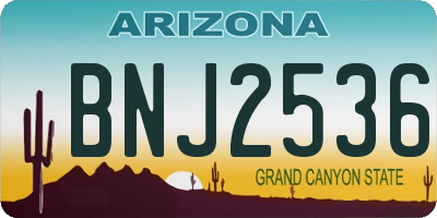 AZ license plate BNJ2536