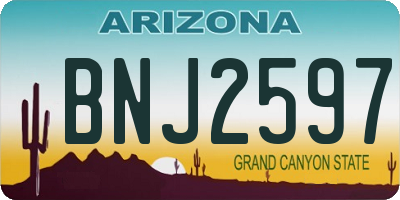 AZ license plate BNJ2597