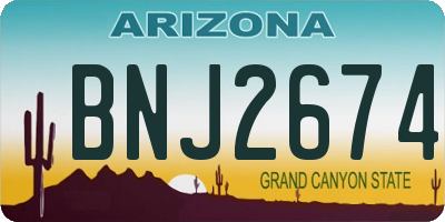 AZ license plate BNJ2674