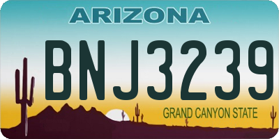 AZ license plate BNJ3239
