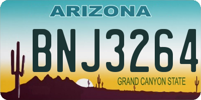 AZ license plate BNJ3264