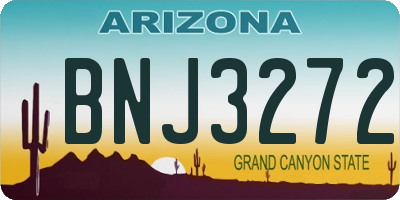 AZ license plate BNJ3272