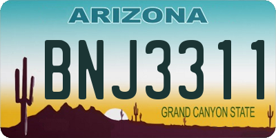 AZ license plate BNJ3311