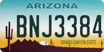 AZ license plate BNJ3384