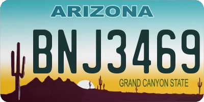 AZ license plate BNJ3469