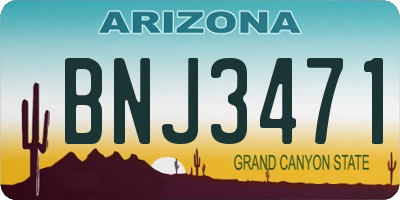 AZ license plate BNJ3471