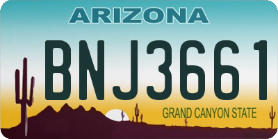 AZ license plate BNJ3661