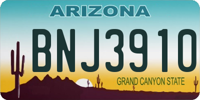AZ license plate BNJ3910