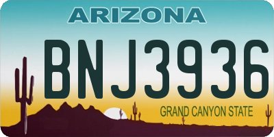 AZ license plate BNJ3936