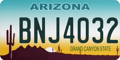 AZ license plate BNJ4032