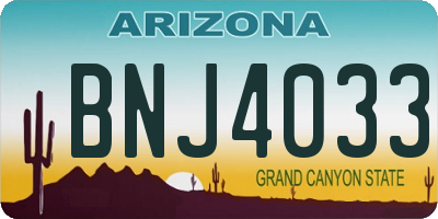 AZ license plate BNJ4033