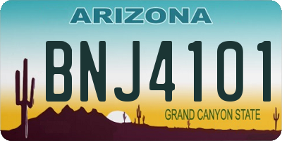 AZ license plate BNJ4101