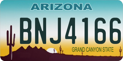 AZ license plate BNJ4166