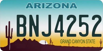AZ license plate BNJ4252