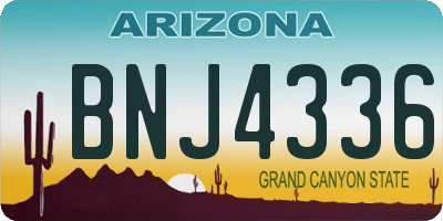 AZ license plate BNJ4336
