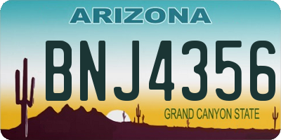 AZ license plate BNJ4356