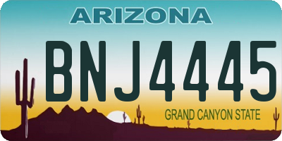 AZ license plate BNJ4445