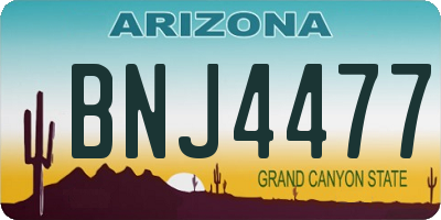 AZ license plate BNJ4477