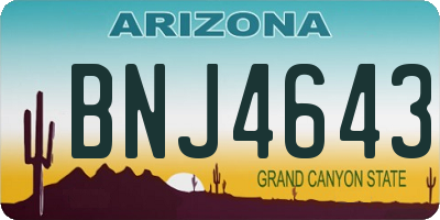 AZ license plate BNJ4643