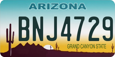 AZ license plate BNJ4729