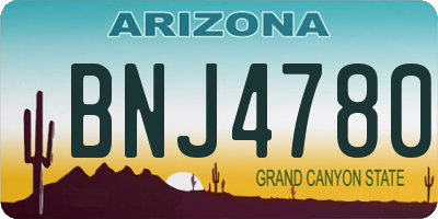 AZ license plate BNJ4780