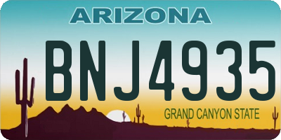 AZ license plate BNJ4935