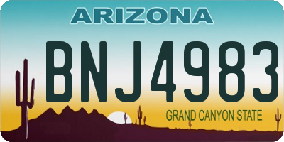 AZ license plate BNJ4983