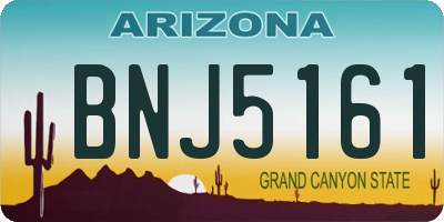 AZ license plate BNJ5161