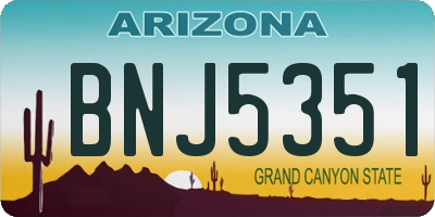 AZ license plate BNJ5351