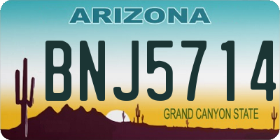 AZ license plate BNJ5714