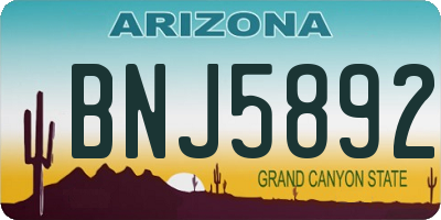 AZ license plate BNJ5892