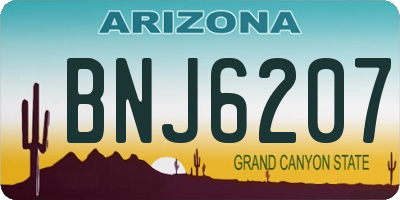 AZ license plate BNJ6207