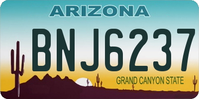 AZ license plate BNJ6237