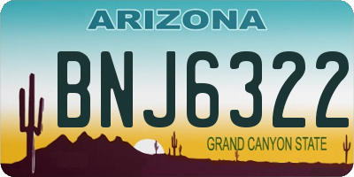 AZ license plate BNJ6322