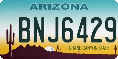 AZ license plate BNJ6429