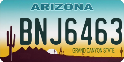 AZ license plate BNJ6463