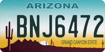 AZ license plate BNJ6472