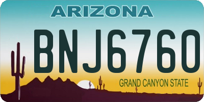 AZ license plate BNJ6760
