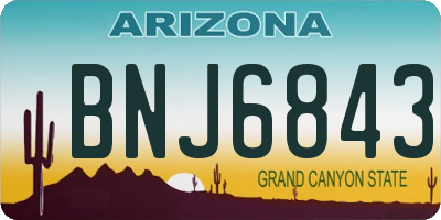 AZ license plate BNJ6843