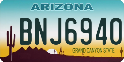 AZ license plate BNJ6940