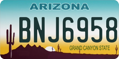 AZ license plate BNJ6958