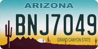 AZ license plate BNJ7049